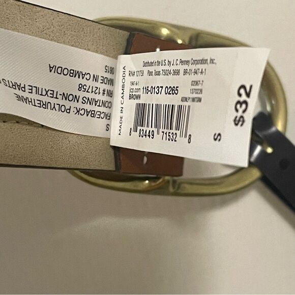 A New Approach Boho Brown Belt Studded Gold Hardware Size Small - Picture 7 of 8